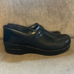 Dansko Patent Black Leather Clogs